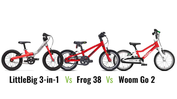 woom go 2 vs frog 38 vs littlebig balanace bike with pedals