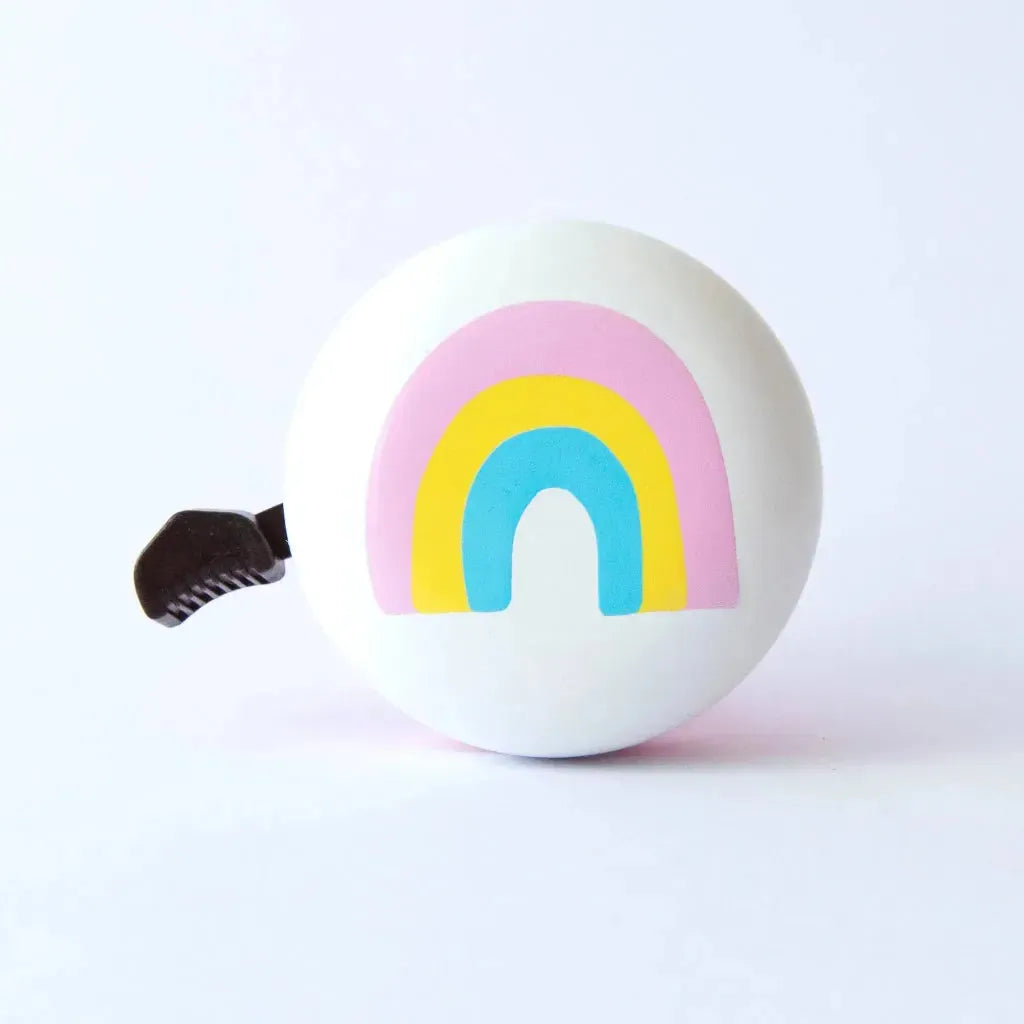 #colour_happy rainbow white,Beep Happy Rainbow bike bell|Perfect for scooters and trikes with colourful hand painted design and classic loud ring.