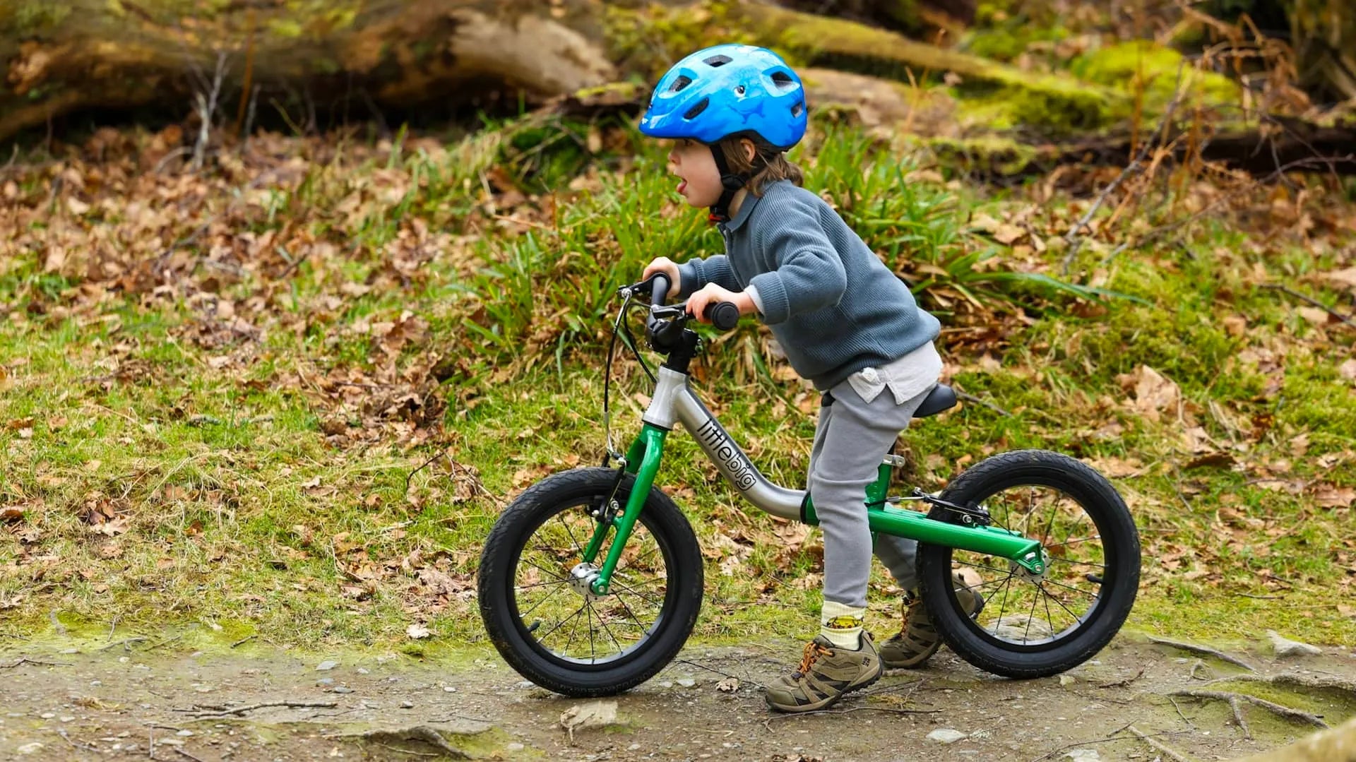 #colour_jungle green, Adventure starts here! | 5 year old boy in big balance bike mode