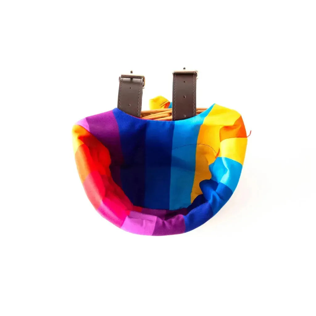 #colour_rainbow,Beep Rainbow Bike Basket Top|Wicker kids bike basket for carrying toys and treasures