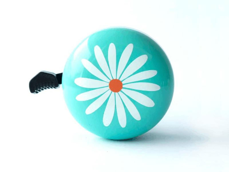 #colour_white flower,Beep White Flower bike bell|Perfect addition to your LittleBig with colourful hand painted design and classic loud ring.
