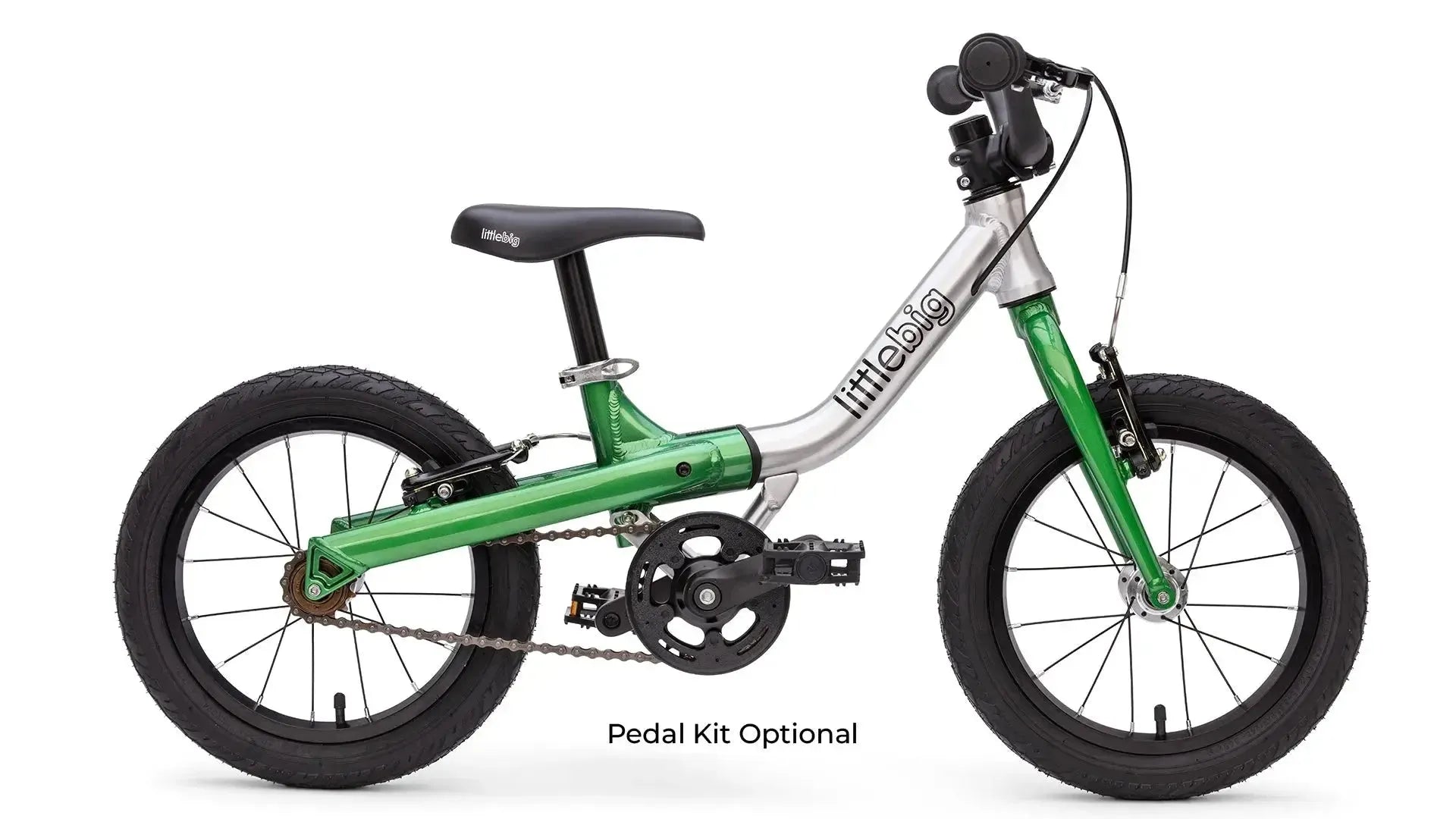 #colour_jungle green,Step 3: Big Pedal Bike| With an ultra low starting saddle height, your child can begin pedalling as soon as they're ready (Child's Height: 37"-45")