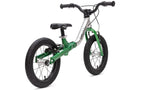 #colour_jungle green, LittleBig 14 inch balance bike in big mode| Alloy frame with fork and components plus front and rear hand brakes with air tyres and riser bars