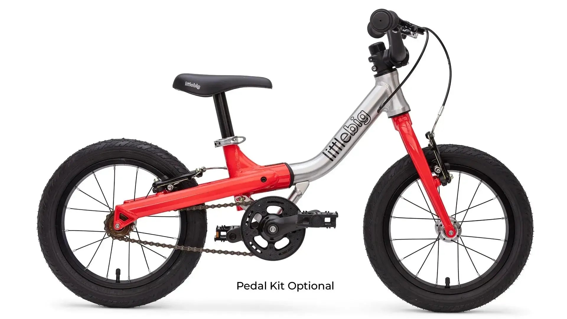 #colour_rocket red,Step 3: Big Pedal Bike| With an ultra low starting saddle height, your child can begin pedalling as soon as they're ready (Child's Height: 37"-45")