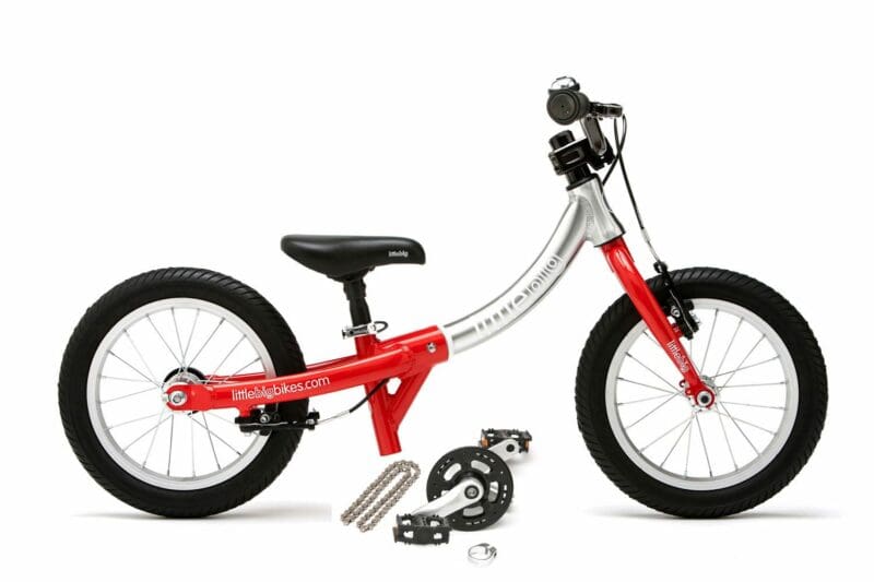 LittleBig Flame Red balance bike and pedals bundle