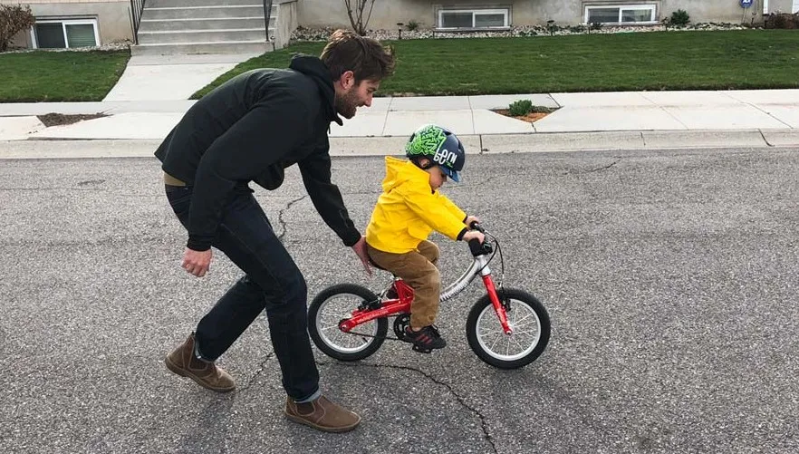 LittleBig bike rider about to pedal for the first time