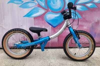 Vee Tyre Upgrade on Electric Blue LittleBig 14 inch balance bike