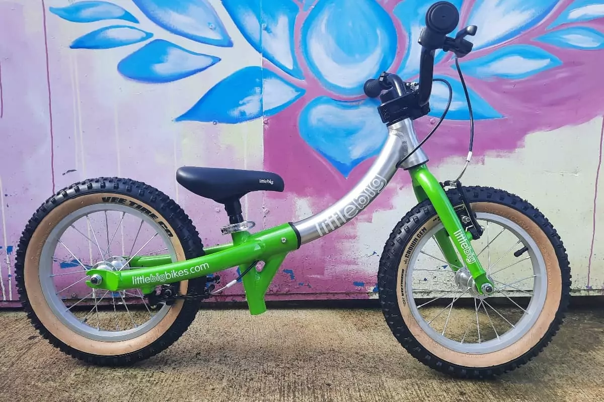 Vee Tyre Upgrade on Apple Green LittleBig 14 inch balance bike