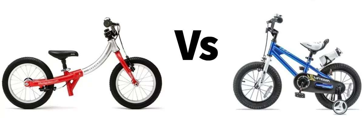 balance bike versus kids pedal bike with stabilisers