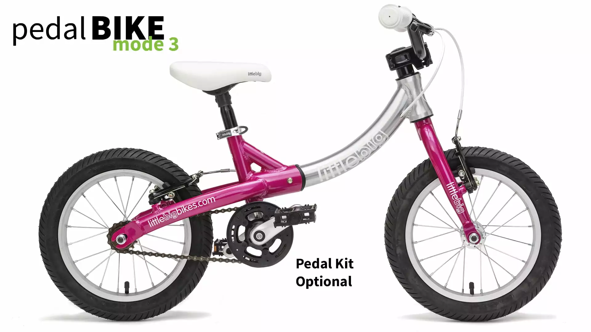 LittleBig 14 inch balance bike with pedals pink